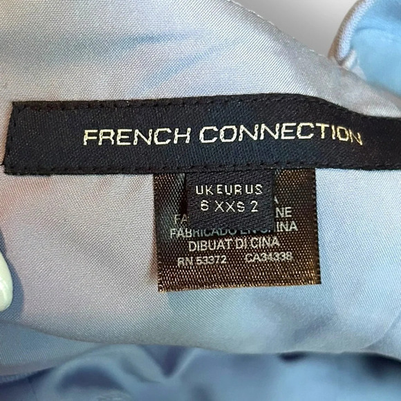 French Connection Whisper Ruffled Strap Dress Periwinkle Size 2 Paradiso Blue - Picture 9 of 10